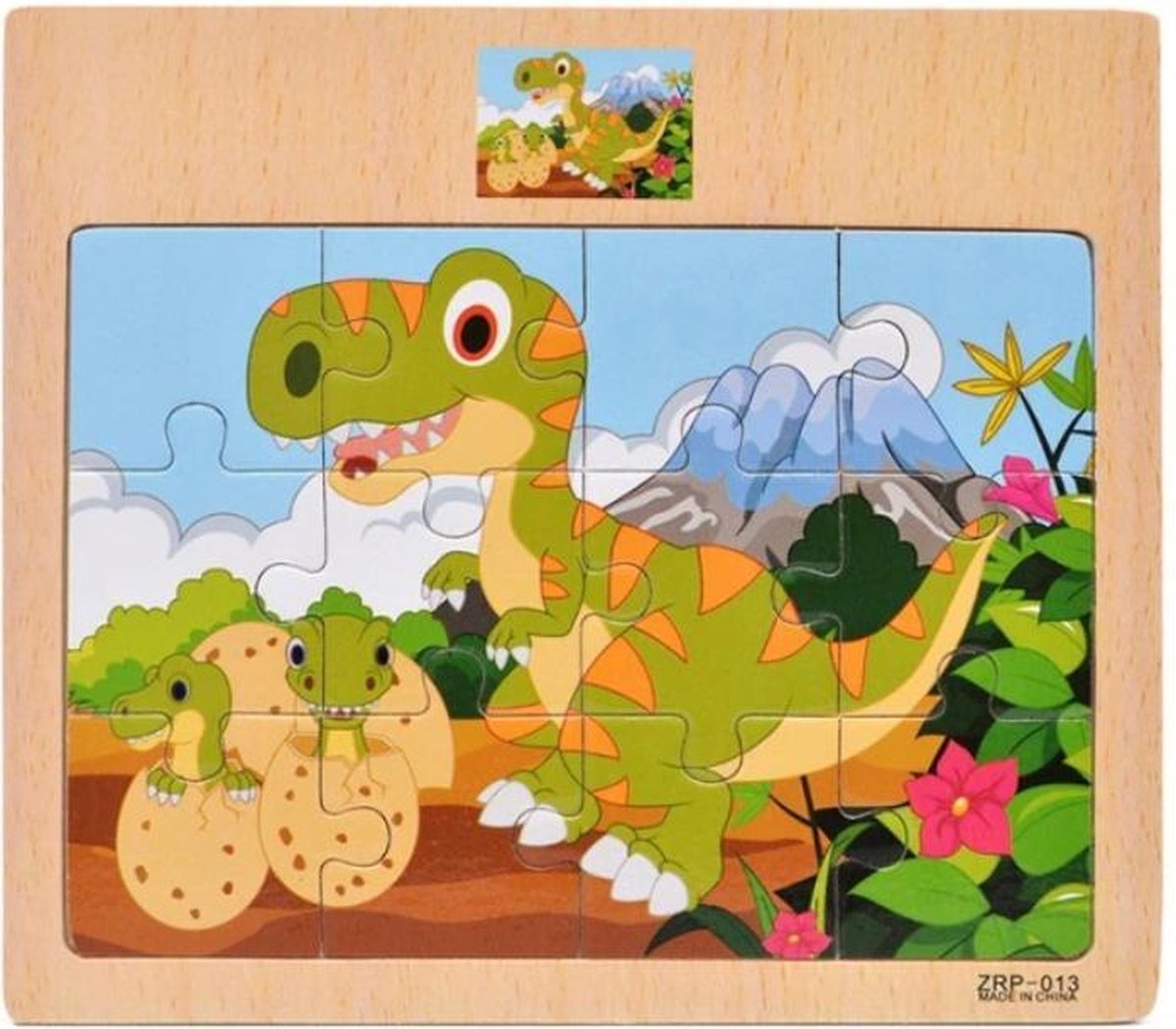 Mini puzzel Dinosaurus - kinder puzzel - 9 stukjes