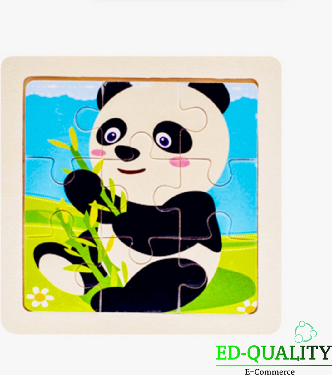 Mini puzzel Panda - kinder puzzel - 9 stukjes