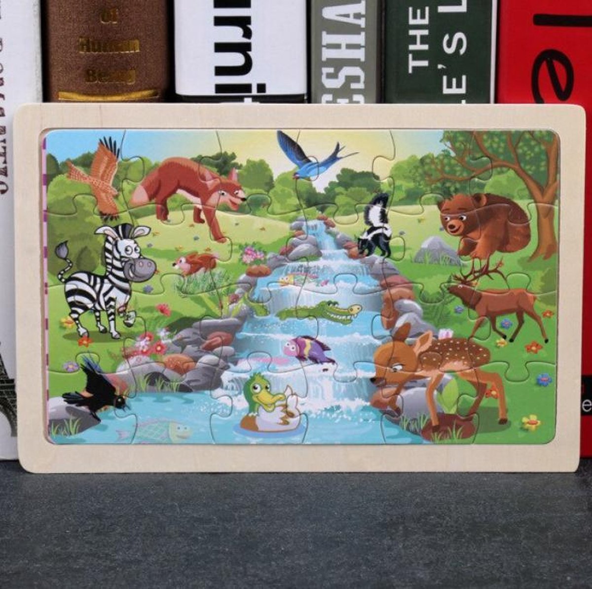 Puzzel kinderen Dieren rivier thema- kinder puzzel - 24 stukjes