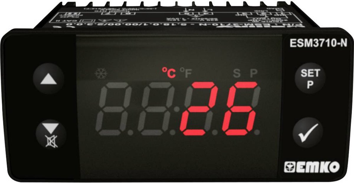 Emko ESM-3710-N Tweestandenregelaar Temperatuurregelaar Pt100 -50 tot 400 °C Relais 16 A (l x b x h) 65 x 76 x 35 mm