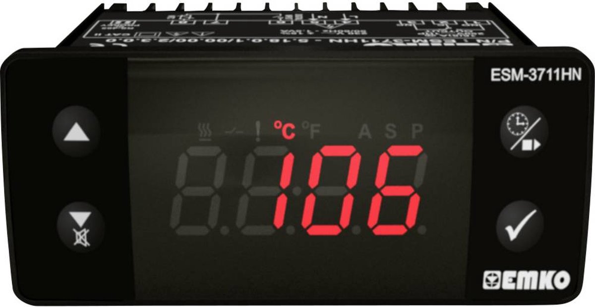 Emko ESM-3711-HN.2.12.0.1/00.00/1.0.0.0 Tweestandenregelaar Temperatuurregelaar PTC -50 tot 130 °C Relais 16 A (l x b x