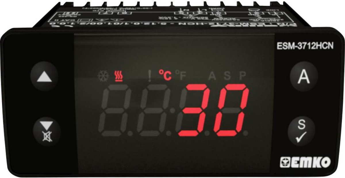 Emko ESM-3712-HCN.5.11.0.1/01.00/2.0.0.0 Tweestandenregelaar Temperatuurregelaar Pt100 -50 tot 400 °C Relais 16 A, Rela