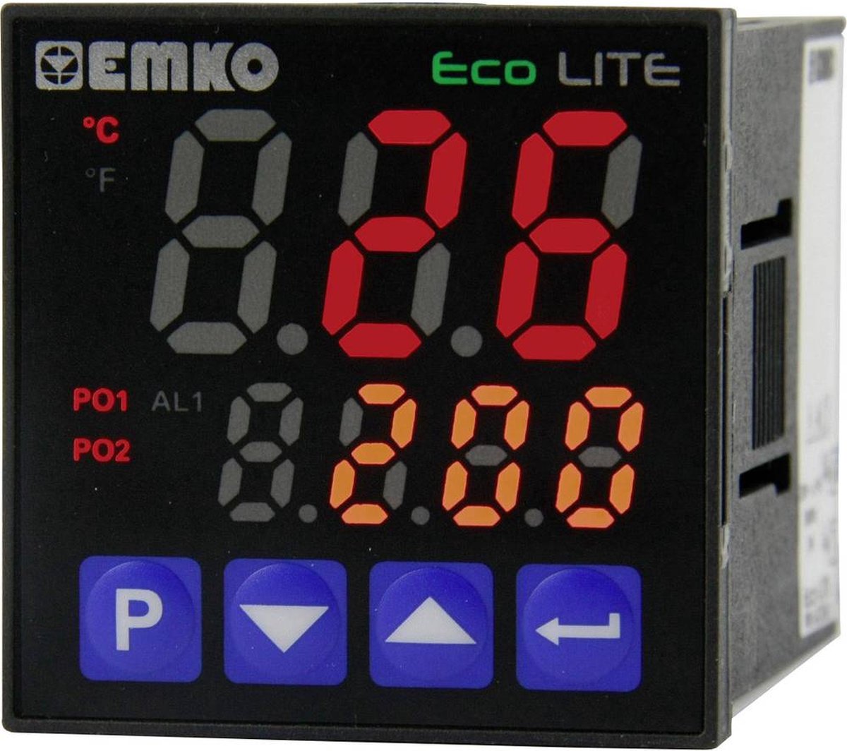 Emko ecoLITE.4.5.2R.0.0 Temperatuurregelaar Pt100, J, K, R, S, T, L -199 tot +999 °C Relais 5 A (l x b x h) 90 x 48 x 4