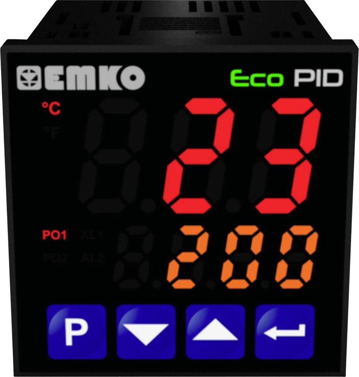 Emko ecoPID.4.6.2R.S.485 Temperatuurregelaar Pt100, J, K, R, S, T, L -199 tot +999 °C Relais 5 A, SSR (l x b x h) 90 x