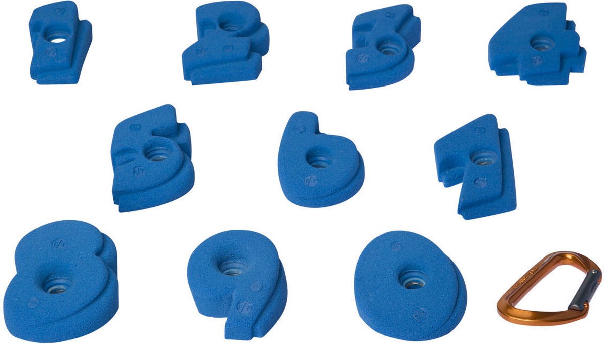 cijfer klimgrepen – maat m – set van 10 – Fluo groen