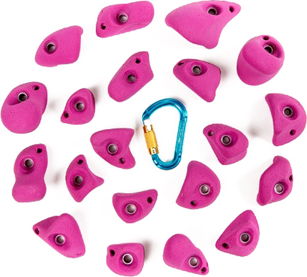 klimgrepen serie fun – maat m – set van 20 – Fluo roze