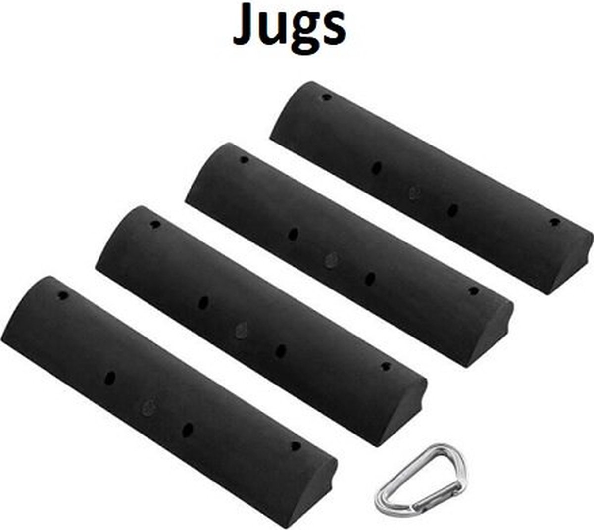 trainingsklimgrepen campus holds – crimps / edges / jugs – set van 4 – zwart