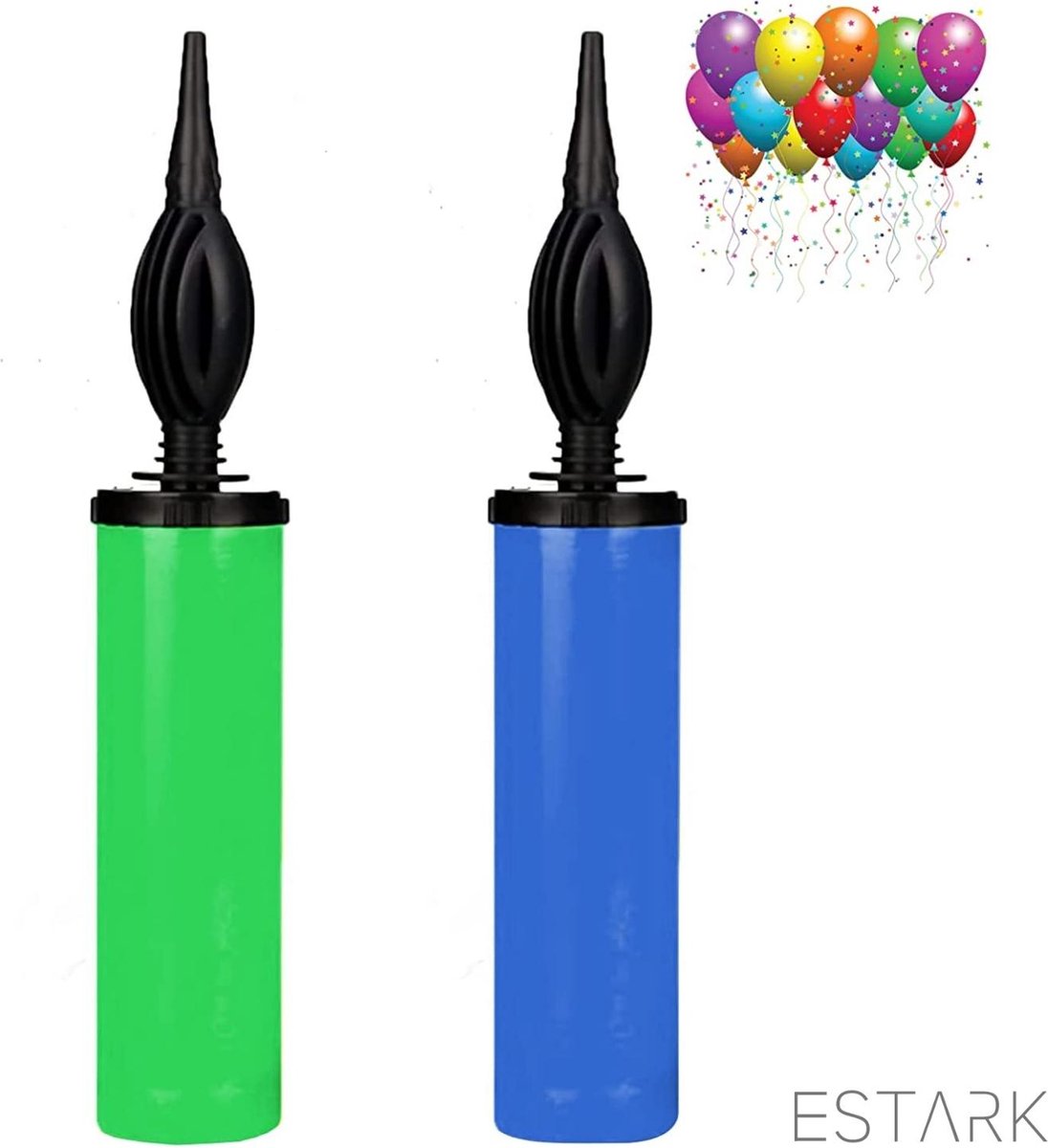 ESTARK® Met Opzetstuk - Ballonnenpomp - Ballon - Ballonnen Pomp - 4 Kleuren - Ballonpomp - Balloons Pump - Ballonnenpomp