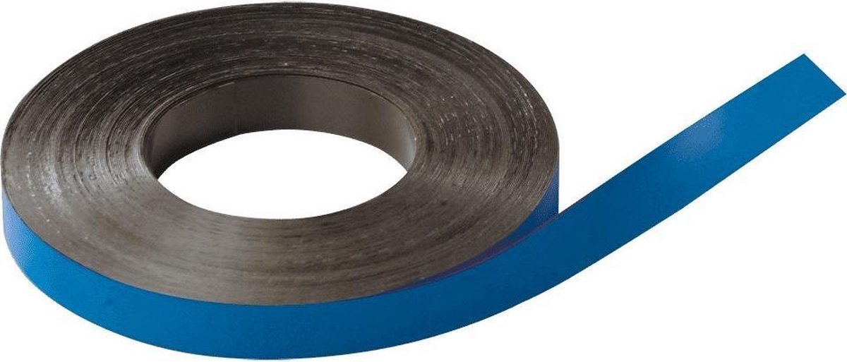 Beschrijfbare magneetband, blauw, 20mm, 30m/rol