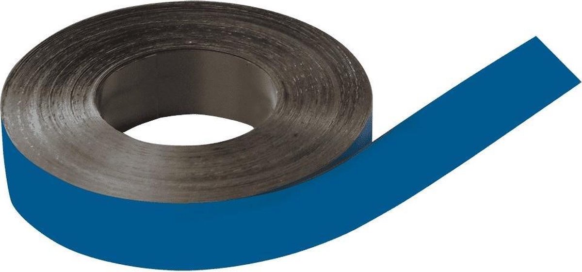 Beschrijfbare magneetband, blauw, 30mm, 30m/rol