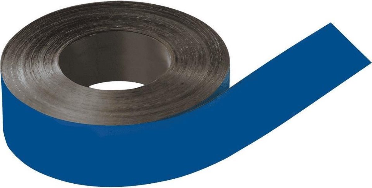 Beschrijfbare magneetband, blauw, 50mm, 30m/rol