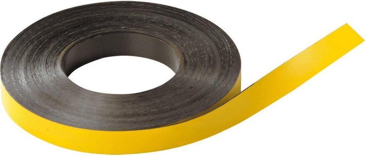 Beschrijfbare magneetband, geel, 20mm, 30m/rol