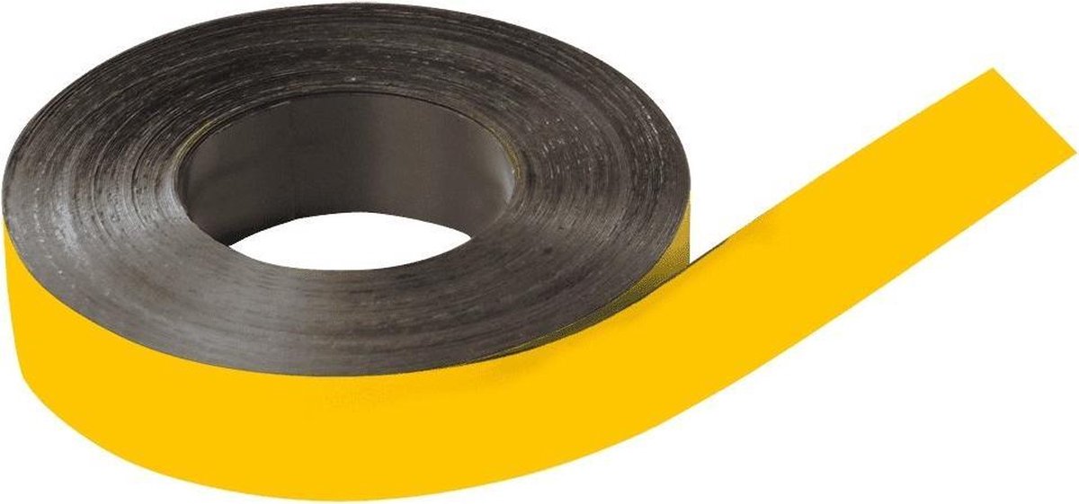 Beschrijfbare magneetband, geel, 40mm, 30m/rol