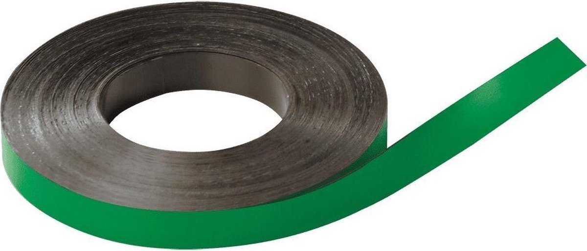 Beschrijfbare magneetband, groen, 20mm, 30m/rol