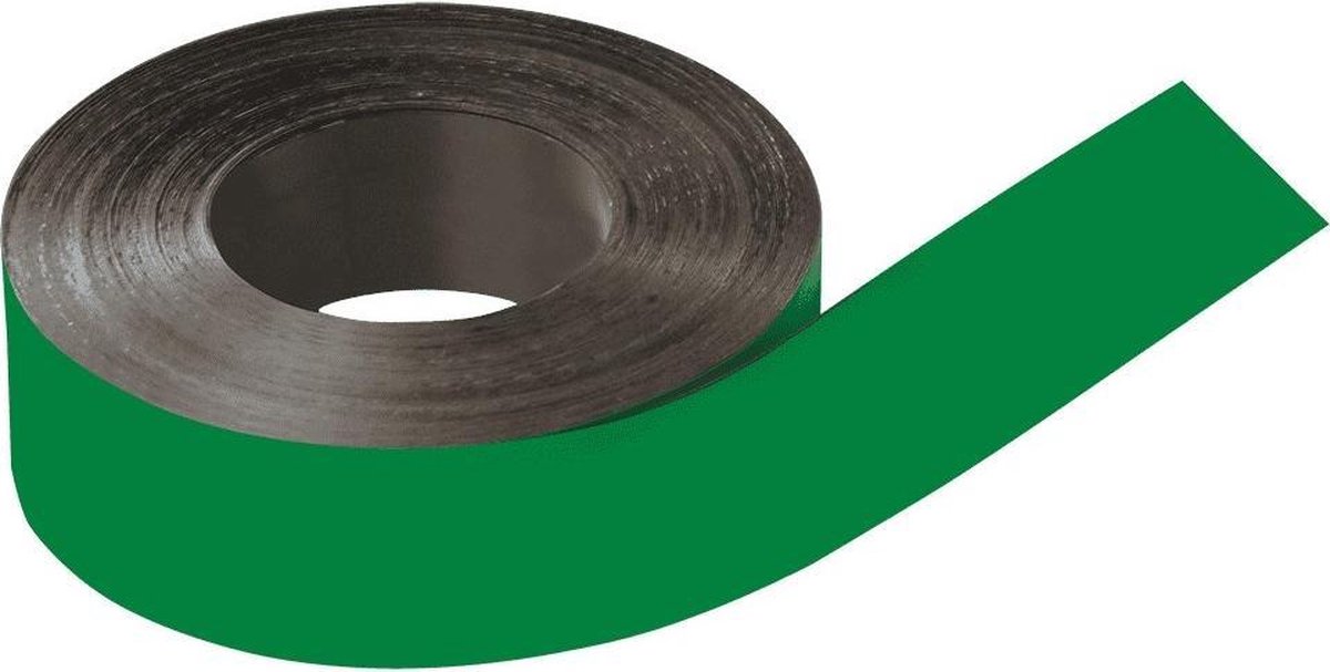 Beschrijfbare magneetband, groen, 50mm, 30m/rol