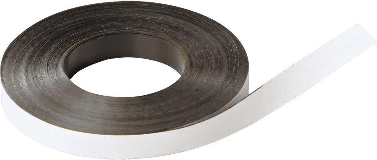 Beschrijfbare magneetband, wit, 20mm, 30m/rol