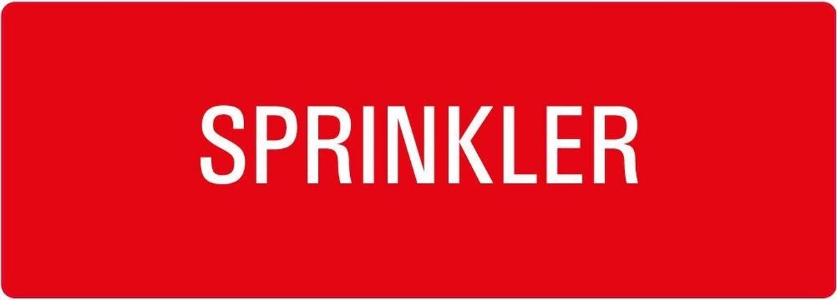 Brandbestrijding sprinkler sticker 210 x 74 mm