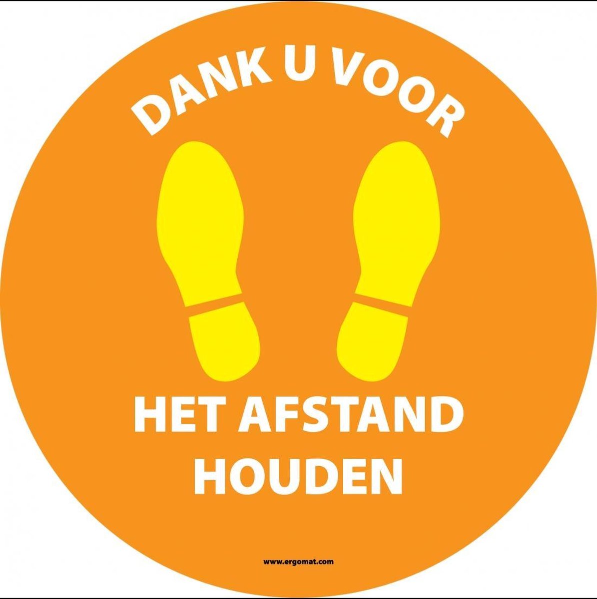 Vloersticker Dank u voor het afstand houden, 150 mm