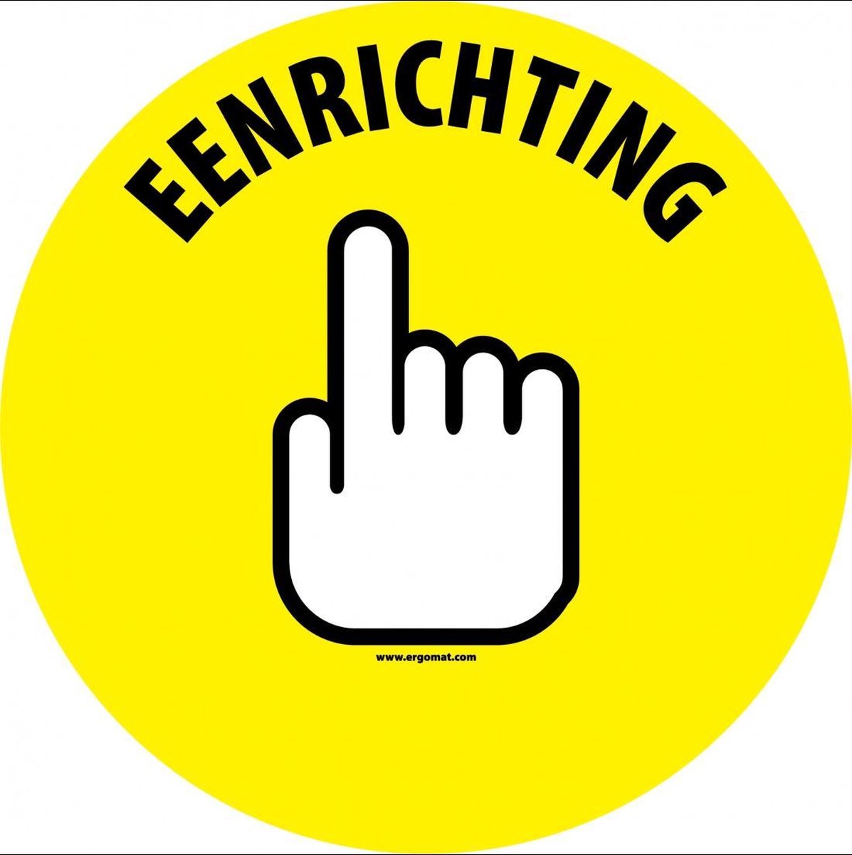 Vloersticker Eenrichting, geel, 150 mm