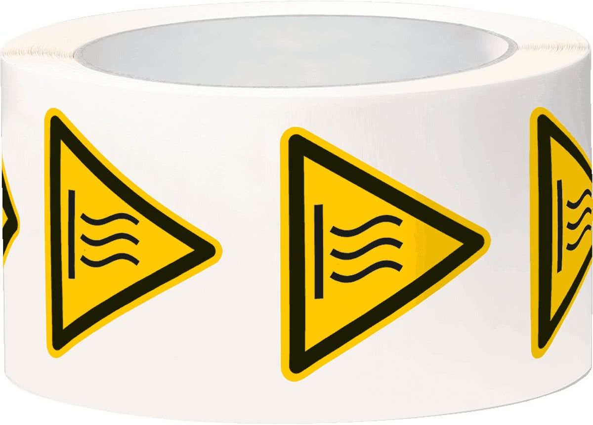 Waarschuwingssticker Waarschuwing voor hoge temperaturen / warm oppervlak, ISO 7010, rol, SL 50 mm