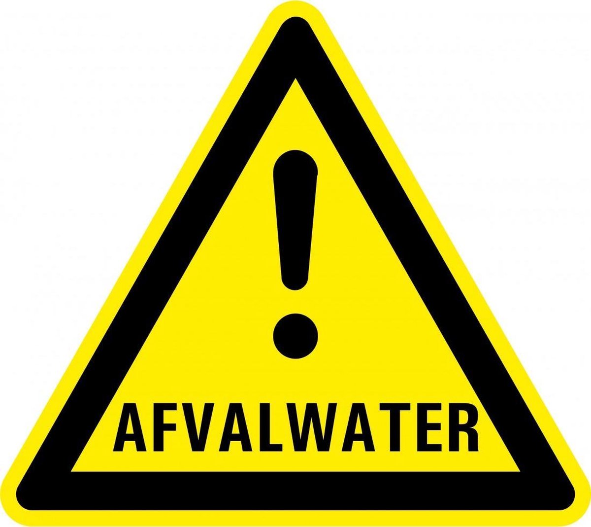 Waarschuwingssticker afvalwater 150 mm