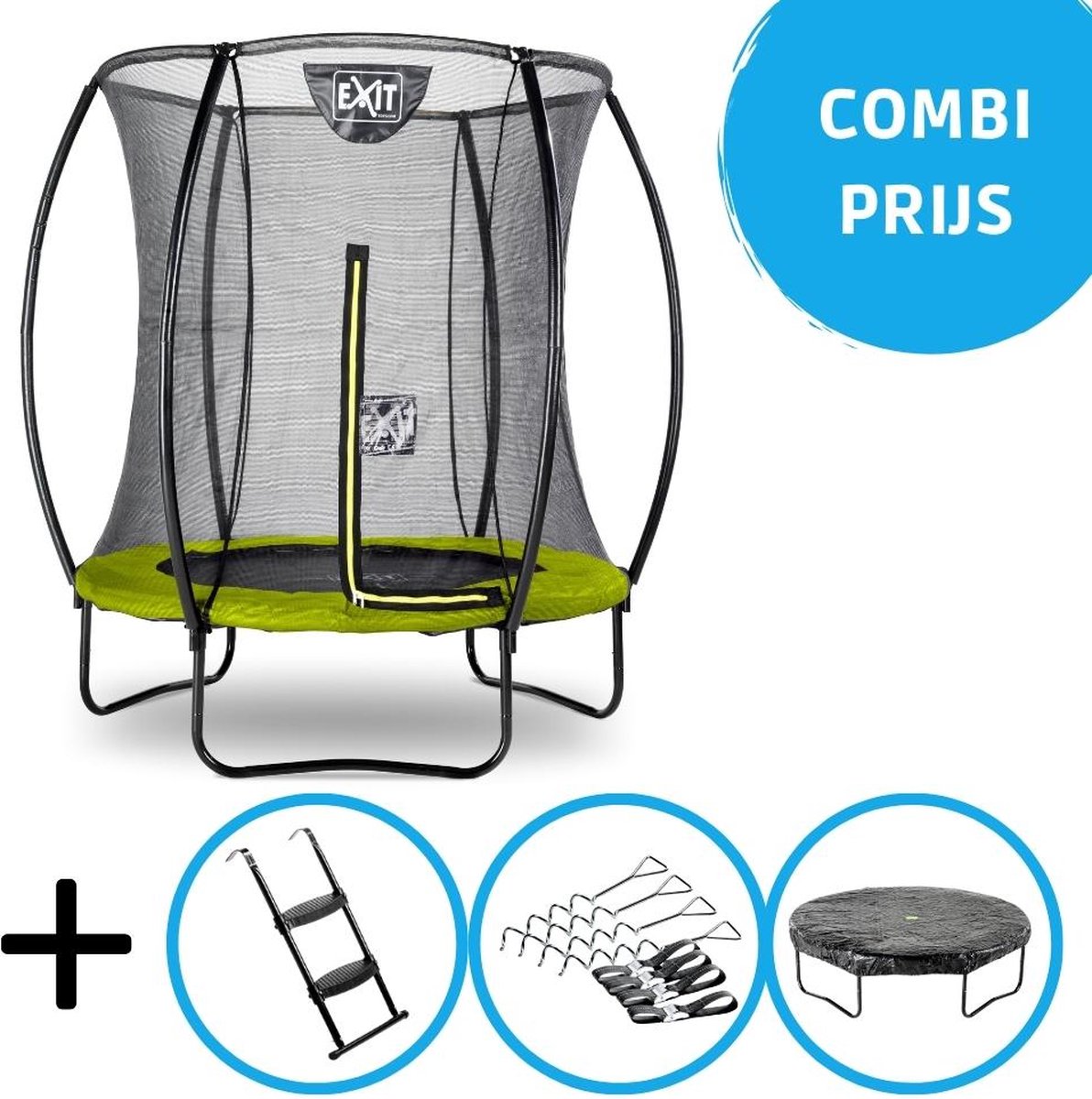 EXIT - Silhouette trampoline ø183cm - Met accessoires - groen