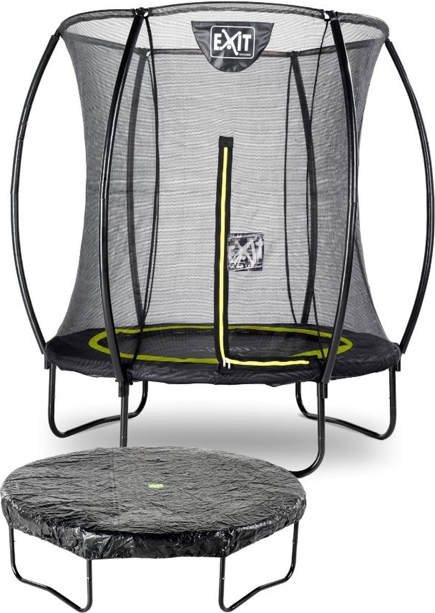 EXIT - Trampoline met Veiligheidsnet en Afdekhoes - Op Poten - Silhouette - Rond - ø183cm - Zwart