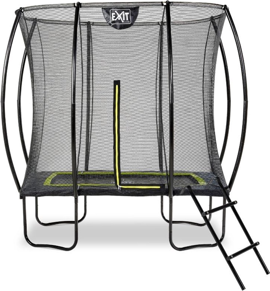 EXIT - Trampoline met Veiligheidsnet en Ladder - Op Poten - Silhouette - Rechthoekig - 153x214cm - Zwart