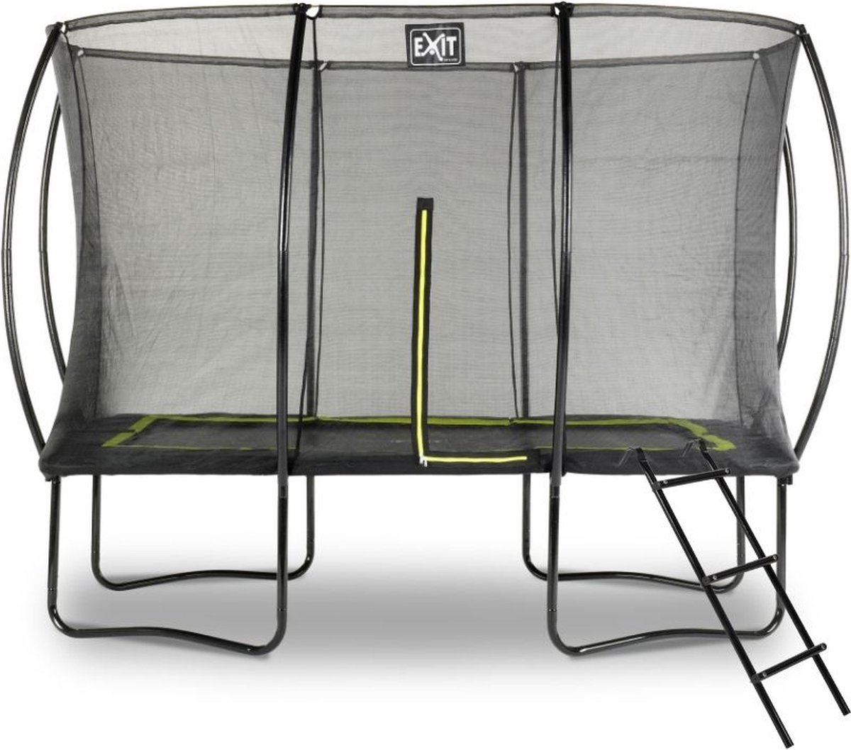 EXIT - Trampoline met Veiligheidsnet en Ladder - Op Poten - Silhouette - Rechthoekig - 214x305cm - Zwart