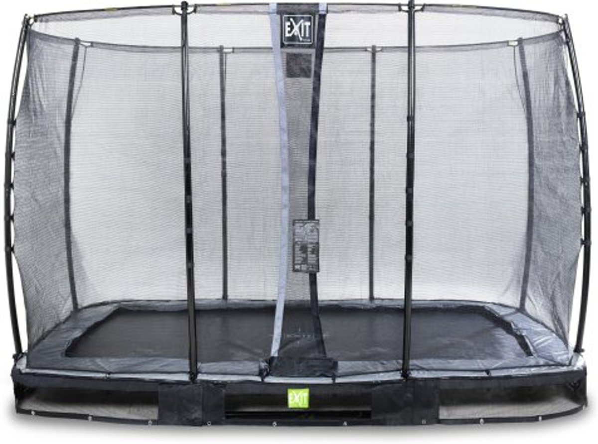 EXIT Elegant Premium inground trampoline 214x366cm met Economy veiligheidsnet - zwart