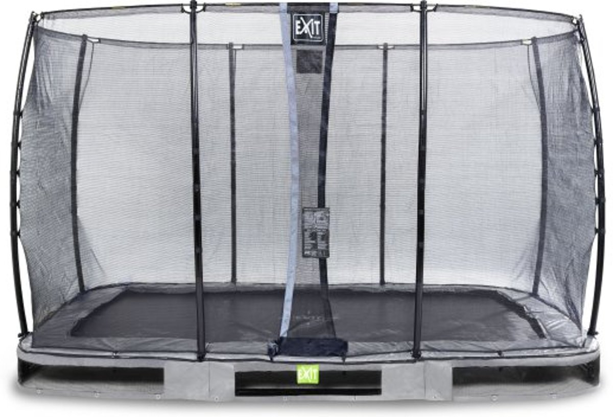 EXIT Elegant Premium inground trampoline 244x427cm met Economy veiligheidsnet - grijs