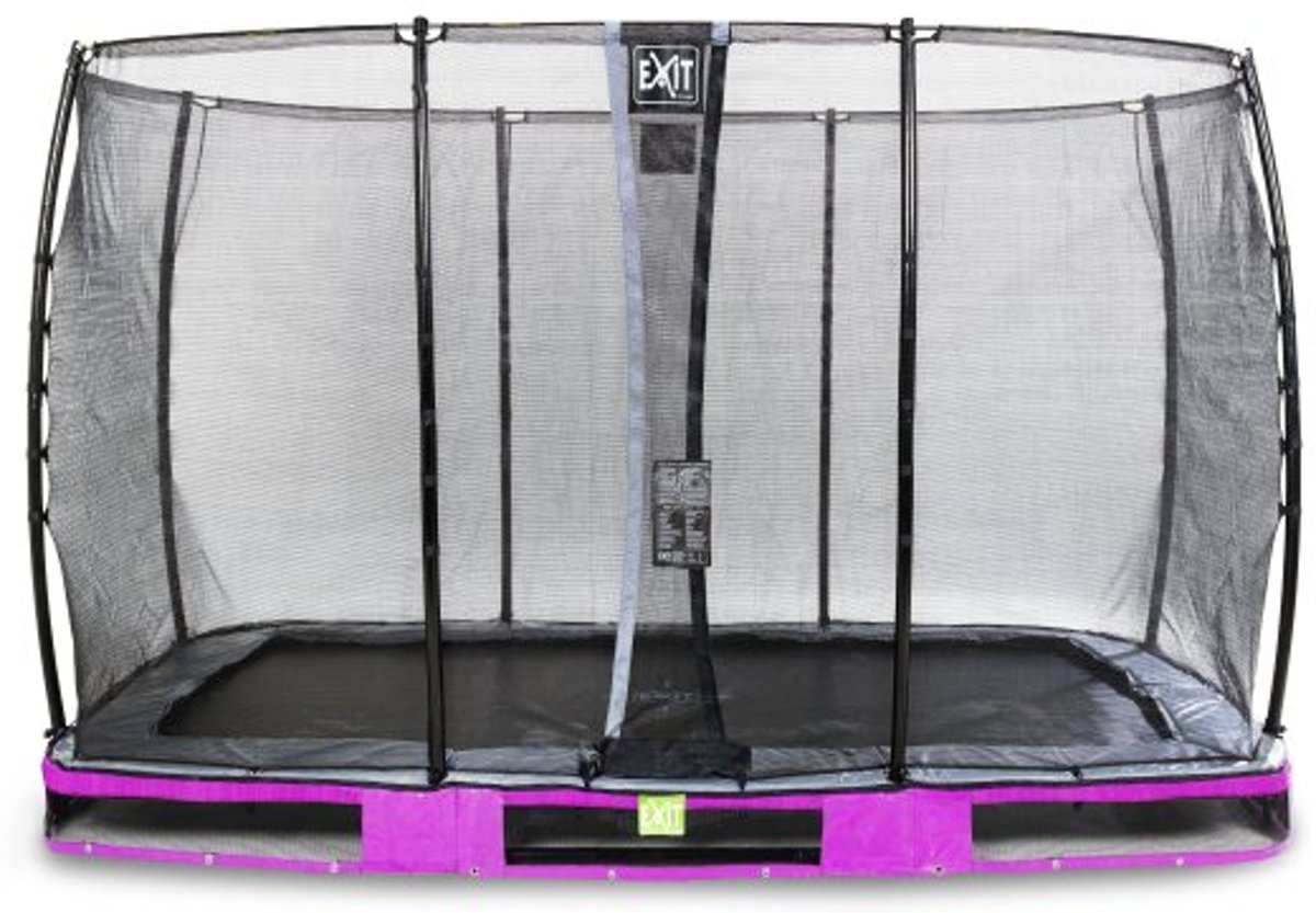 EXIT Elegant Premium inground trampoline 244x427cm met Economy veiligheidsnet - paars