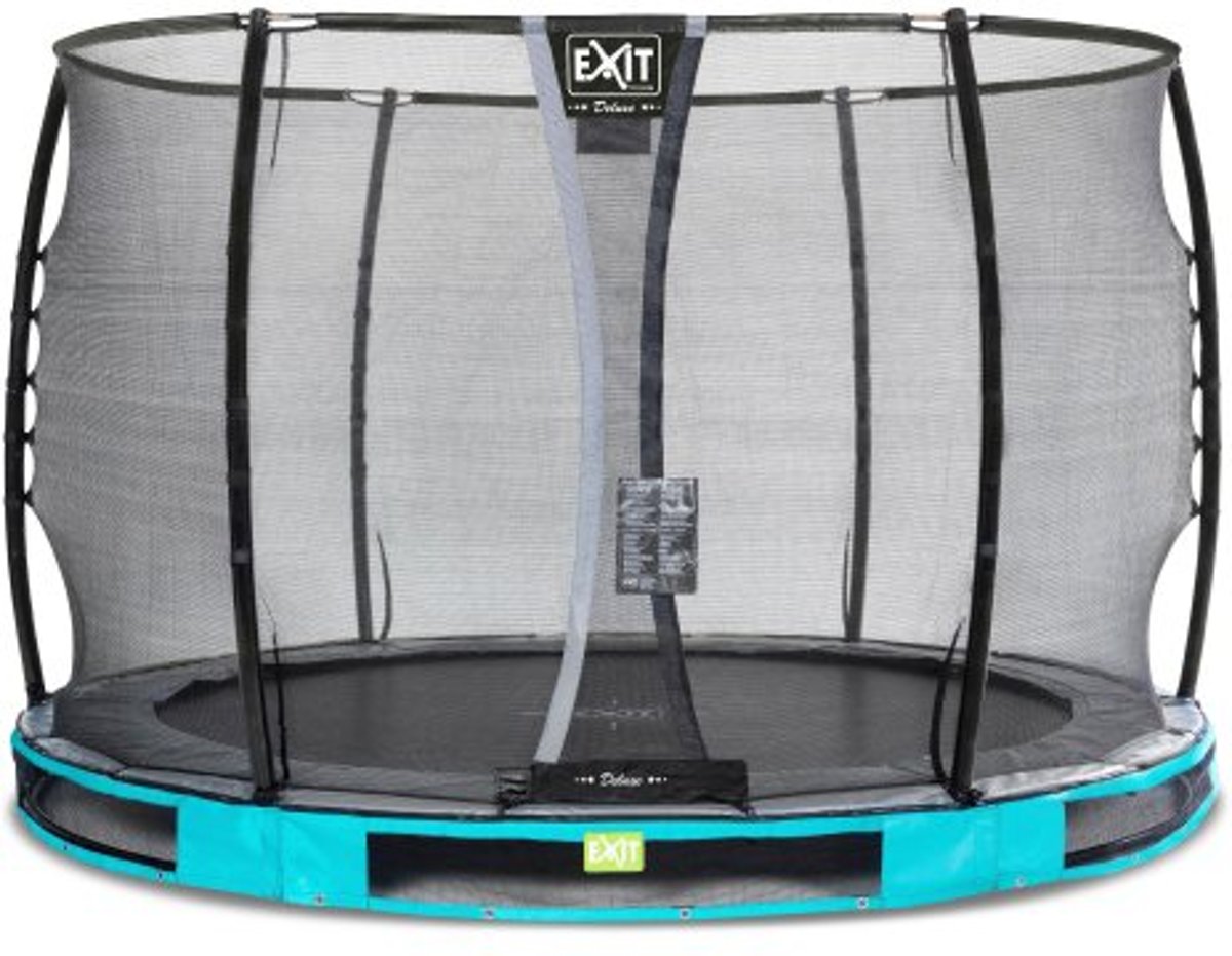   Elegant Premium inground trampoline ø305cm met Deluxe veiligheidsnet - blauw