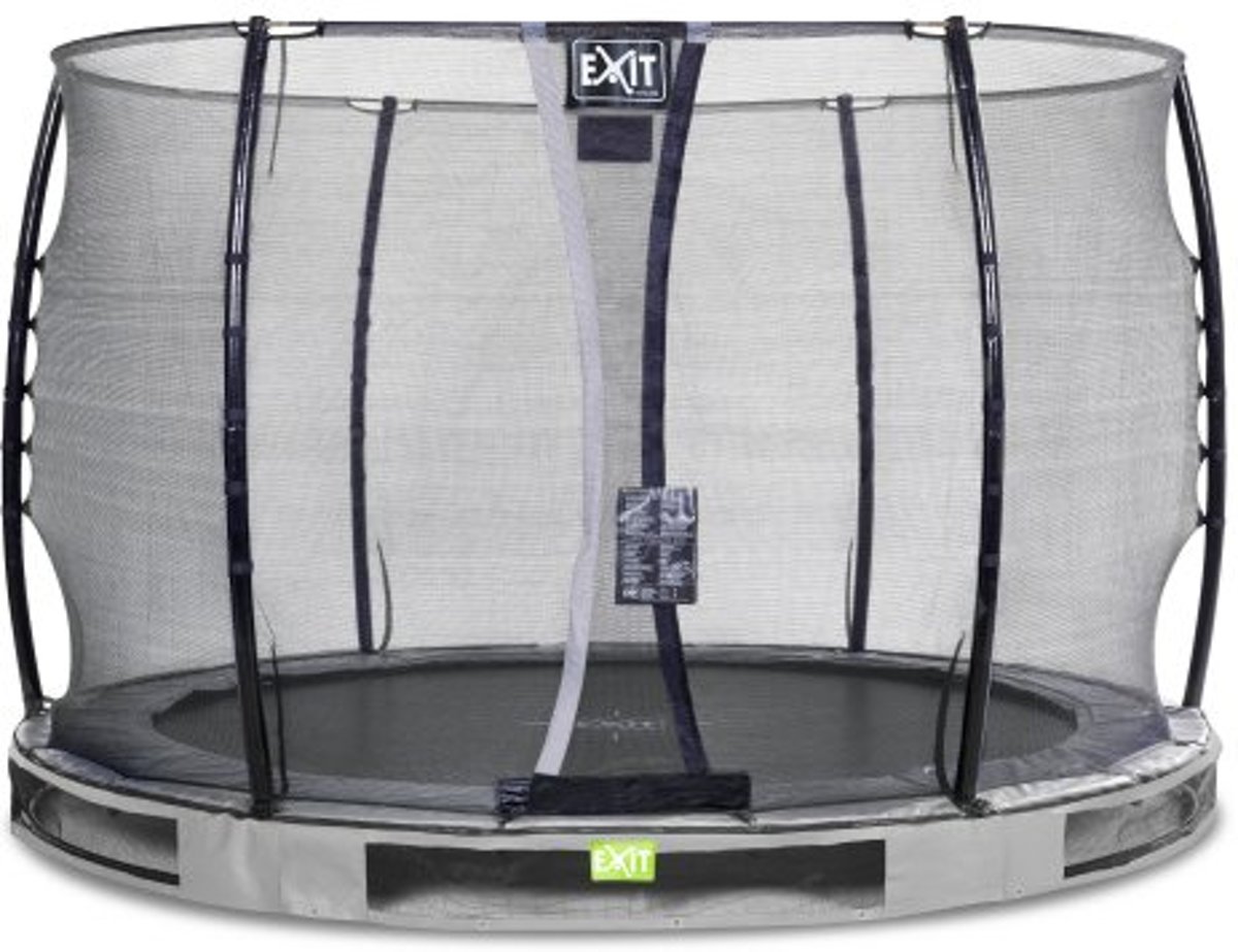 EXIT Elegant Premium inground trampoline ø305cm met Economy veiligheidsnet - grijs