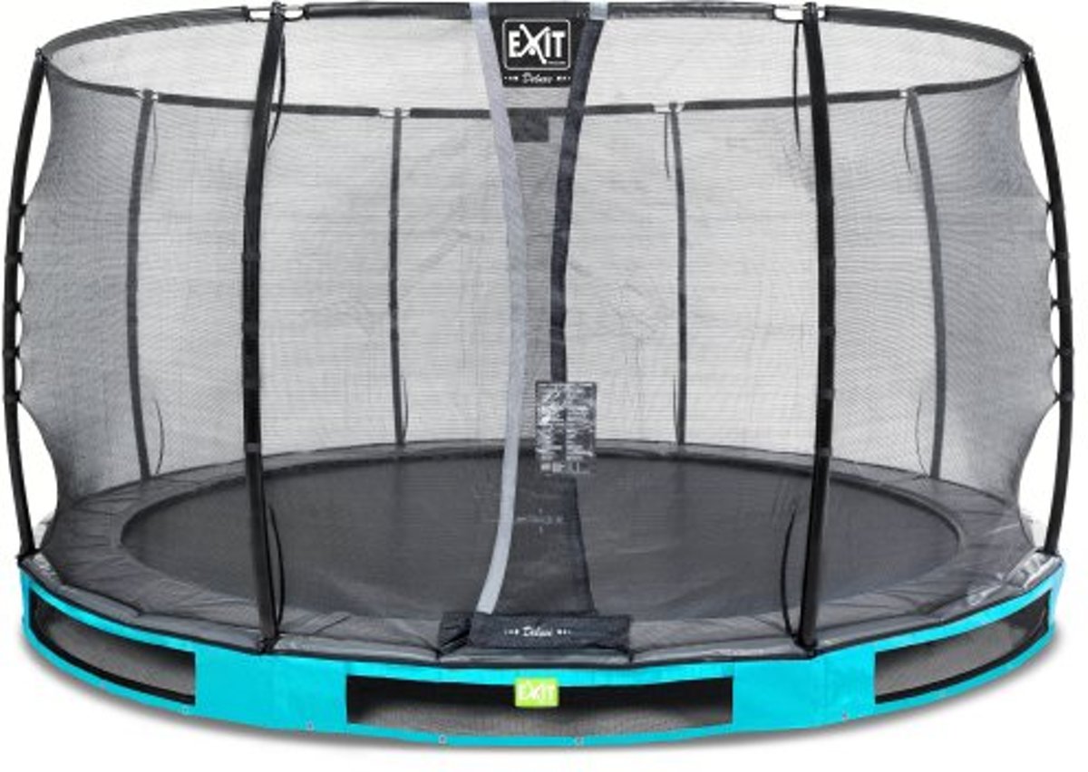 EXIT Elegant Premium inground trampoline ø366cm met Deluxe veiligheidsnet - blauw