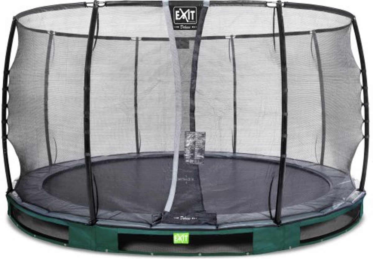 EXIT Elegant Premium inground trampoline ø366cm met Deluxe veiligheidsnet - groen