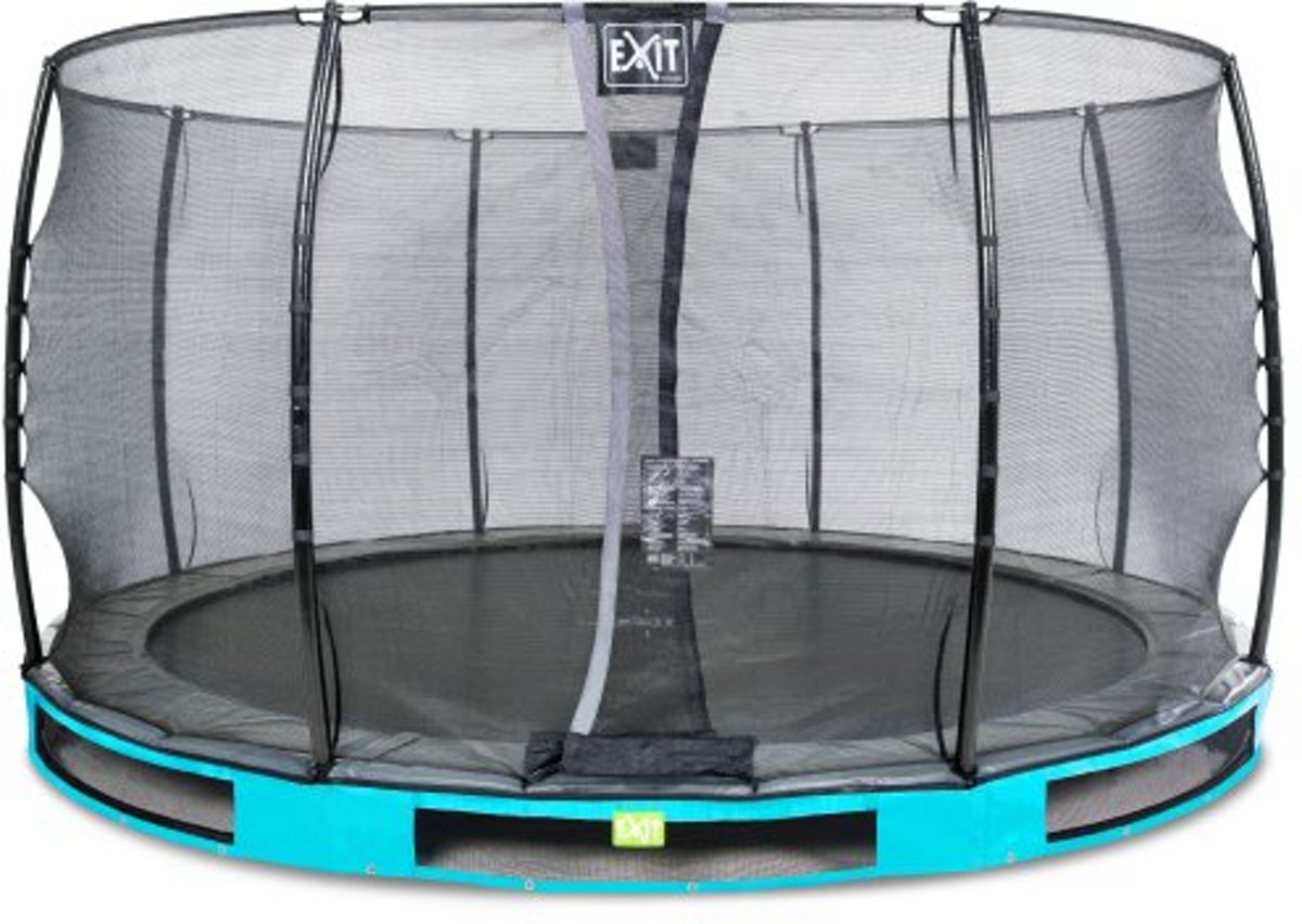 EXIT Elegant Premium inground trampoline ø366cm met Economy veiligheidsnet - blauw