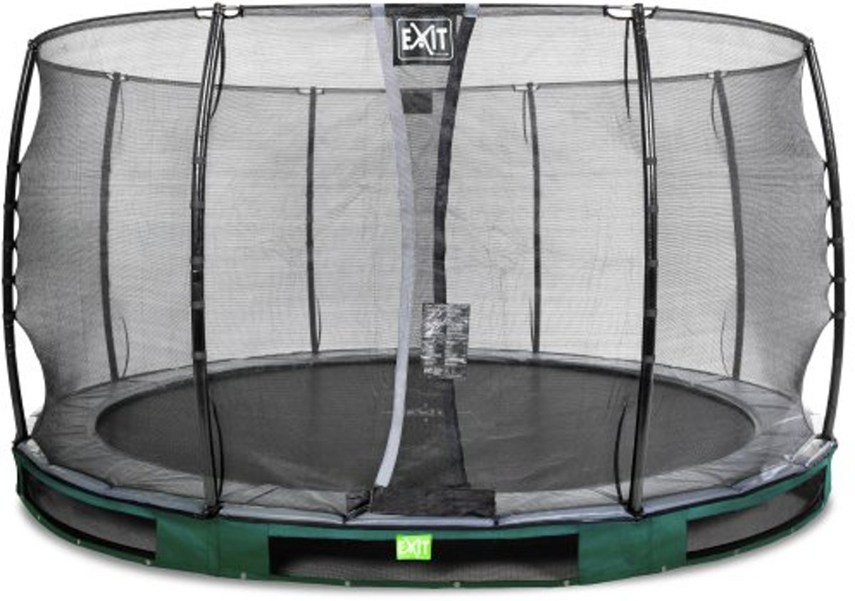 EXIT Elegant Premium inground trampoline ø366cm met Economy veiligheidsnet - groen