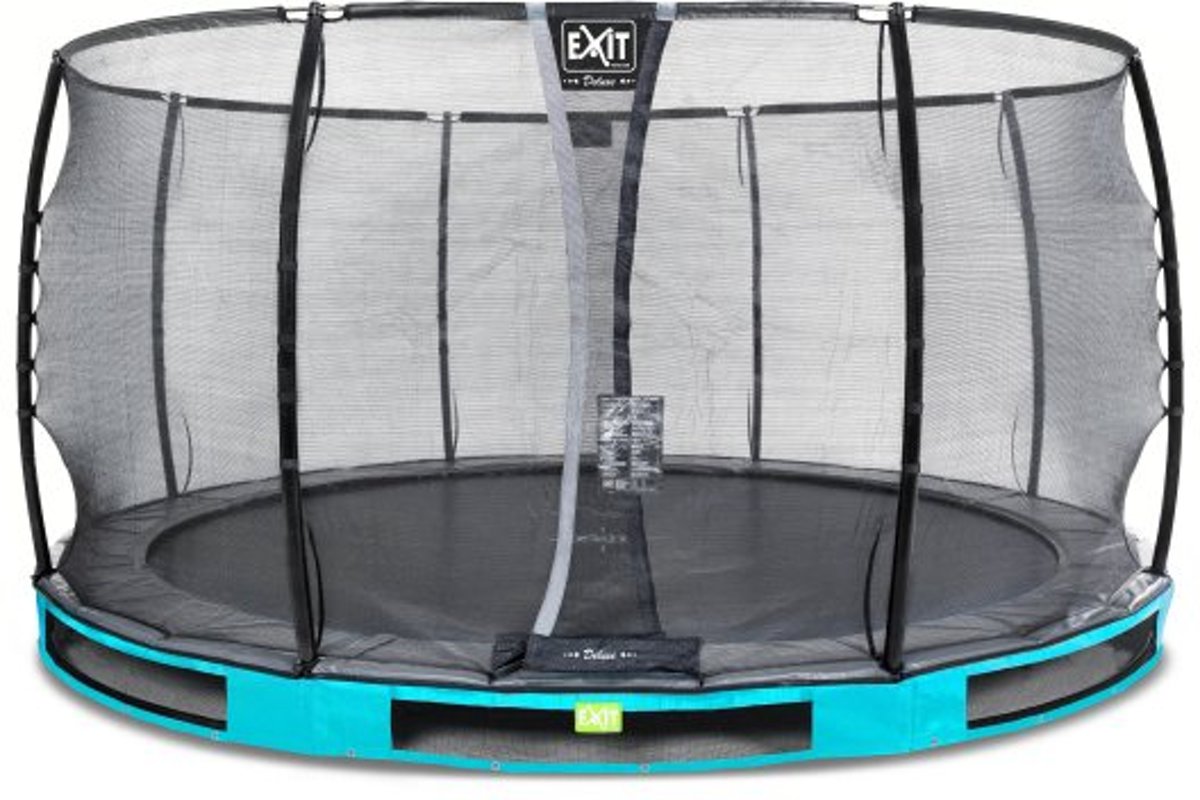 EXIT Elegant Premium inground trampoline ø427cm met Deluxe veiligheidsnet - blauw