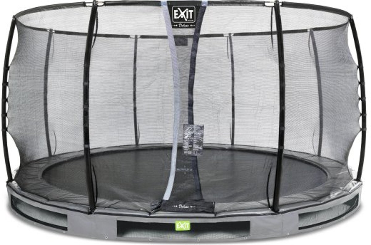 EXIT Elegant Premium inground trampoline ø427cm met Deluxe veiligheidsnet - grijs