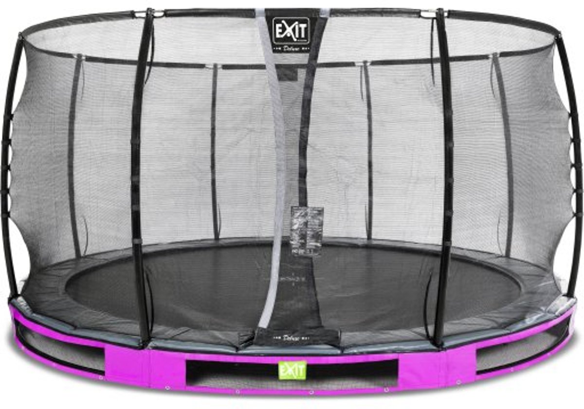 EXIT Elegant Premium inground trampoline ø427cm met Deluxe veiligheidsnet - paars