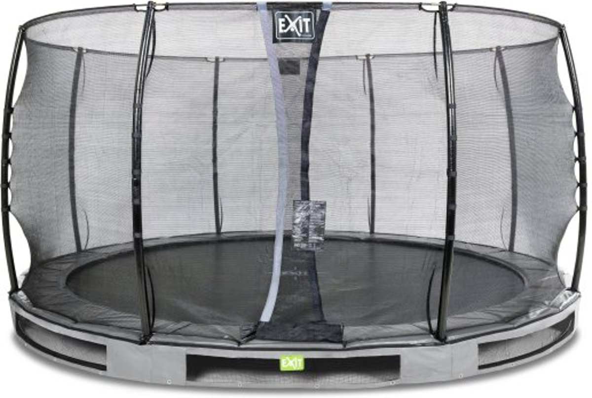 EXIT Elegant Premium inground trampoline ø427cm met Economy veiligheidsnet - grijs