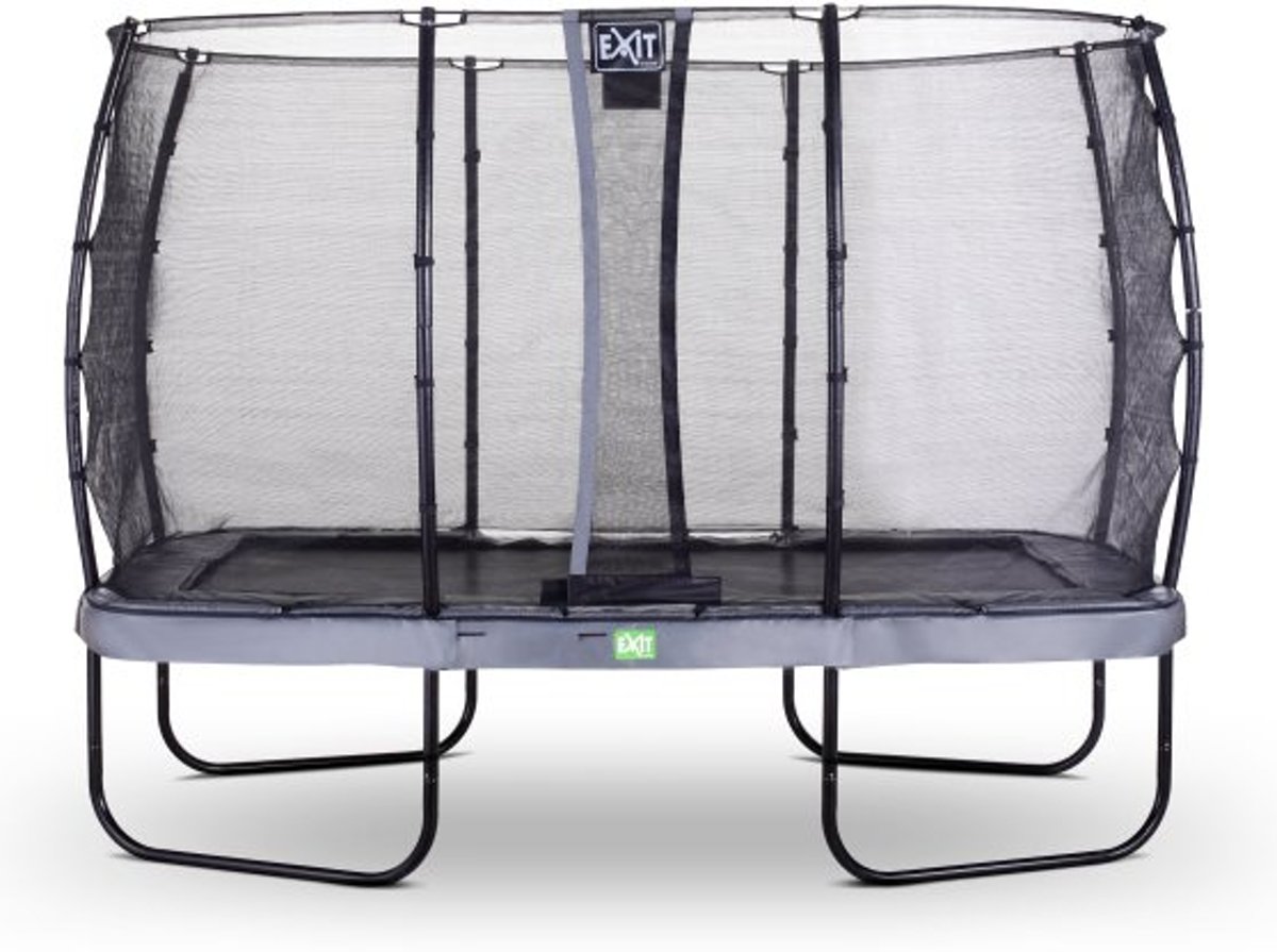 EXIT Elegant Premium trampoline 244x427cm met veiligheidsnet Deluxe - grijs