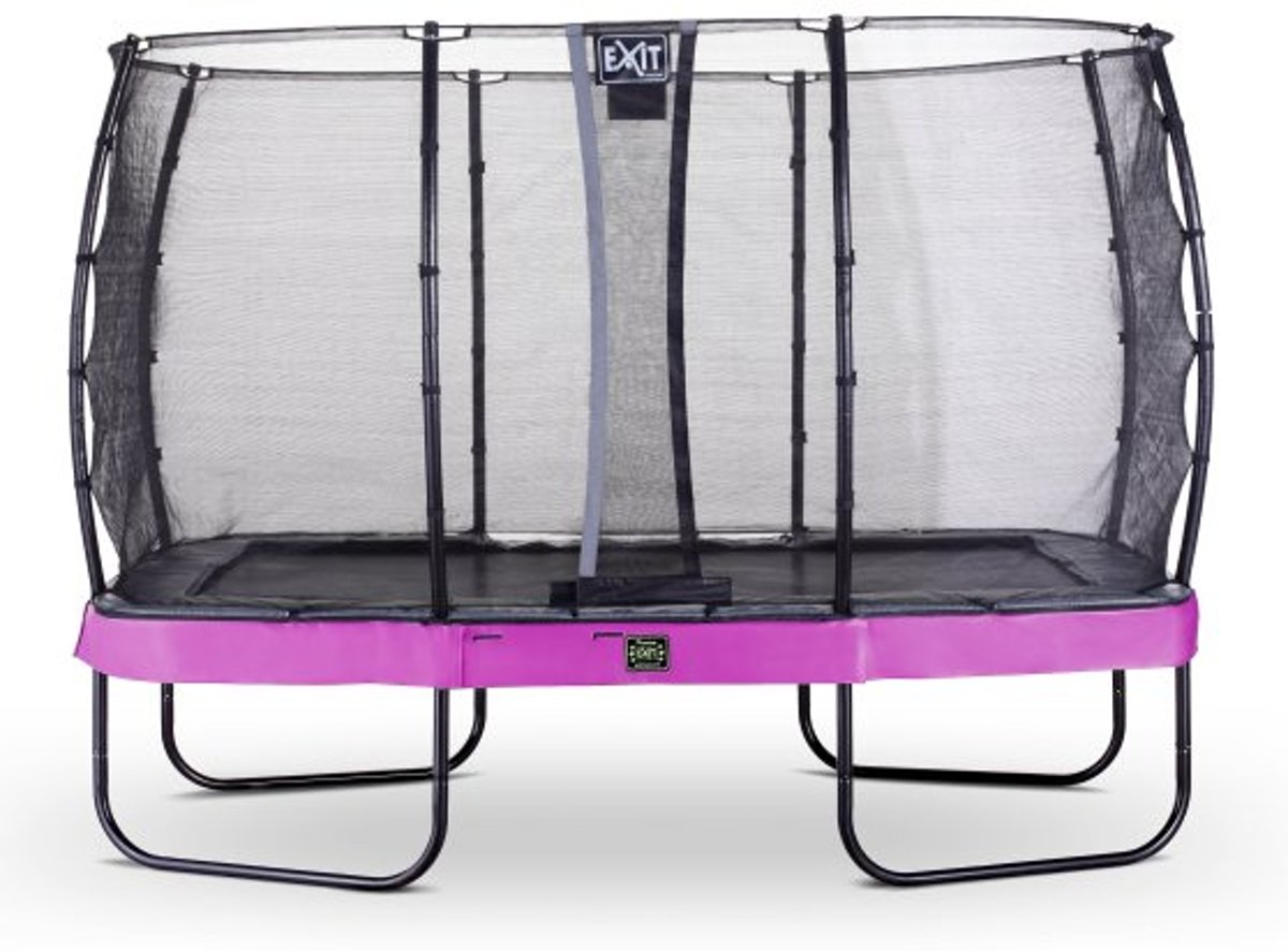 EXIT Elegant Premium trampoline 244x427cm met veiligheidsnet Economy - paars