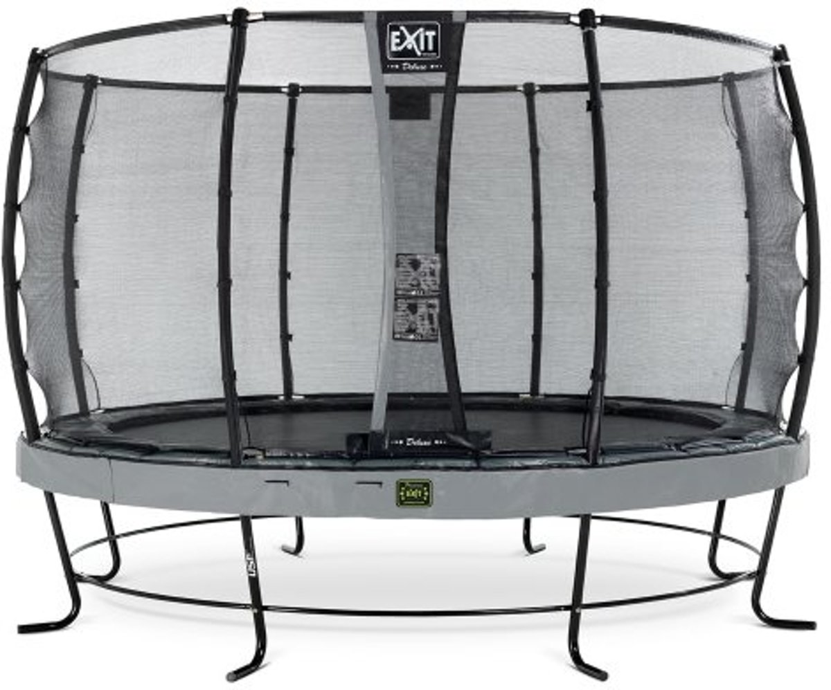 EXIT Elegant Premium trampoline ø427cm met veiligheidsnet Deluxe - grijs