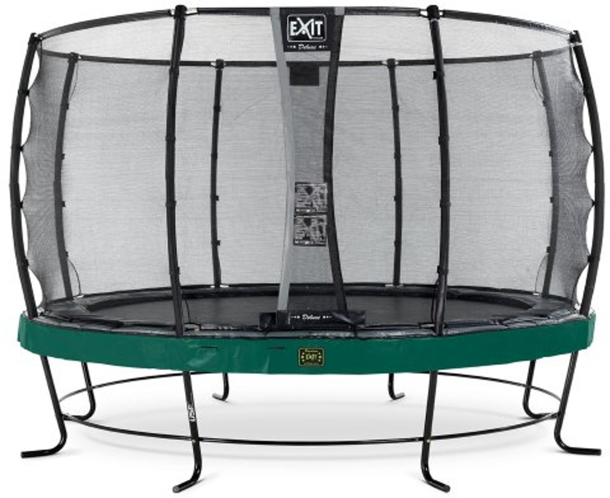 EXIT Elegant Premium trampoline ø427cm met veiligheidsnet Deluxe - groen