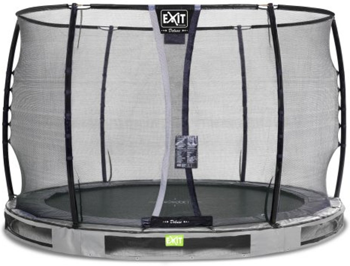 EXIT Elegant inground trampoline ø305cm met Deluxe veiligheidsnet - grijs