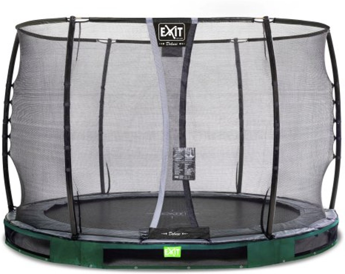 EXIT Elegant inground trampoline ø305cm met Deluxe veiligheidsnet - groen