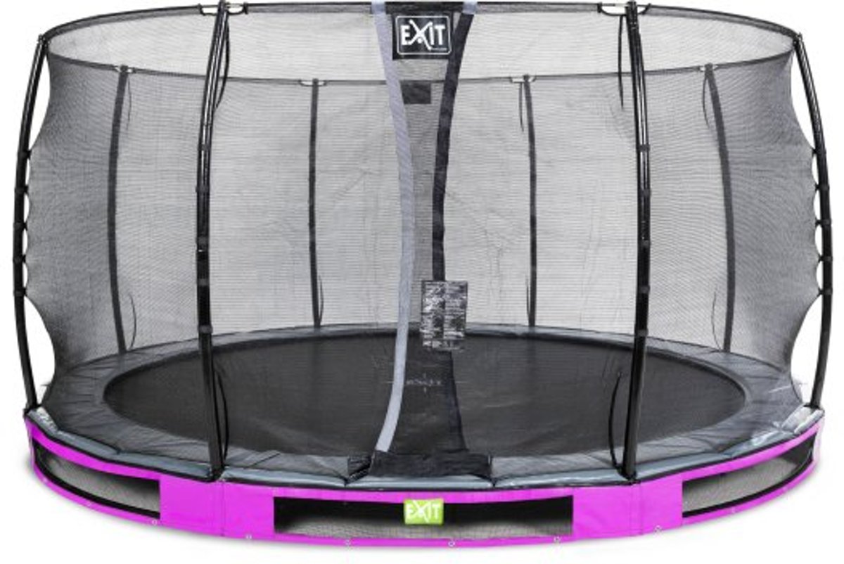 EXIT Elegant inground trampoline ø427cm met Economy veiligheidsnet - paars