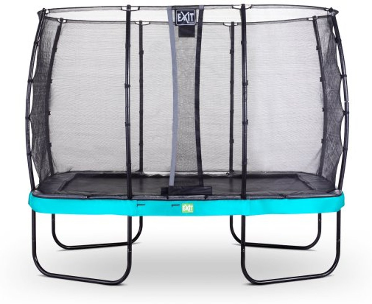 EXIT Elegant trampoline 214x366cm met veiligheidsnet Economy - blauw